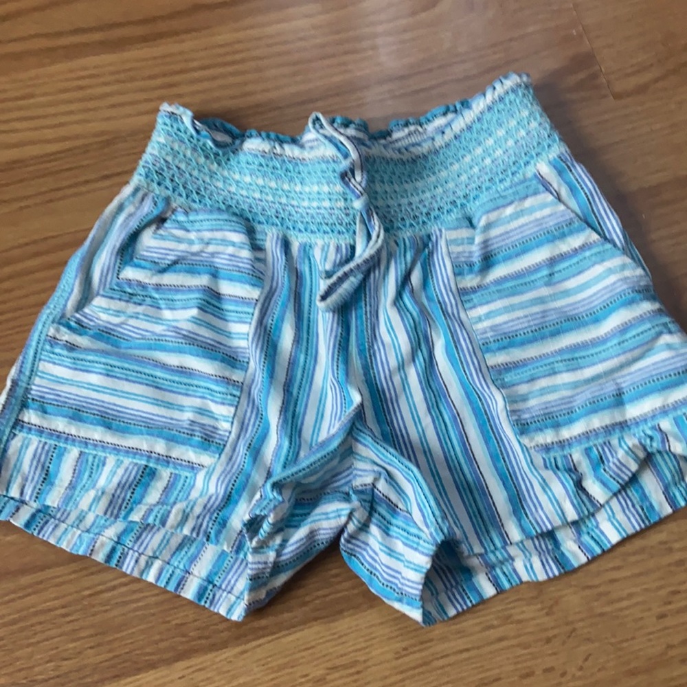 Justice blue white and purple shorts